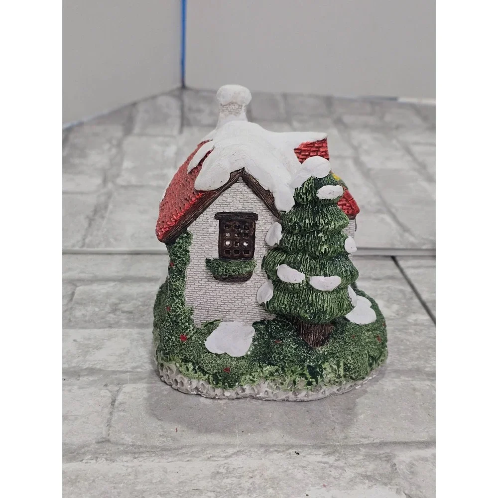 O'Well China Red Barn Silo Christmas Village House 1997 w/ white brick‎ house